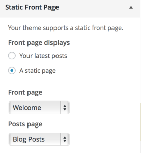 Setting to add a post page